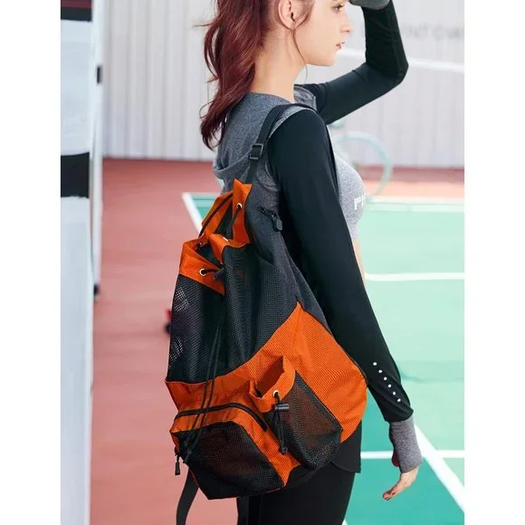 Mesh Drawstring Backpack with Shoe Bag - Picture 2 of 8